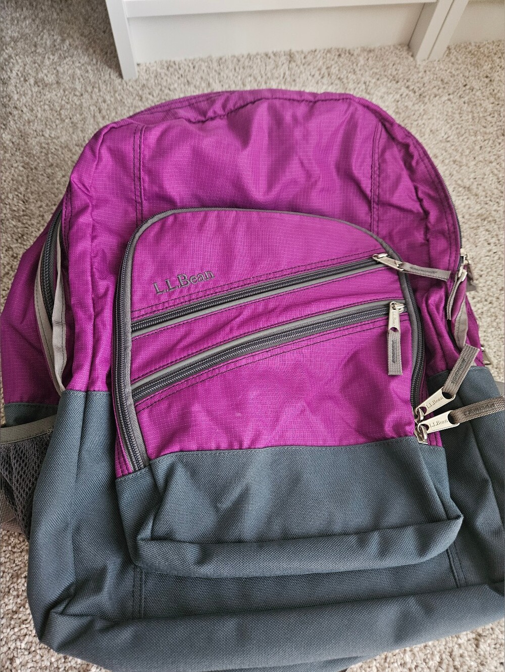 L.L. Bean Women's Purple and Charcoal Two-Tone Backpack